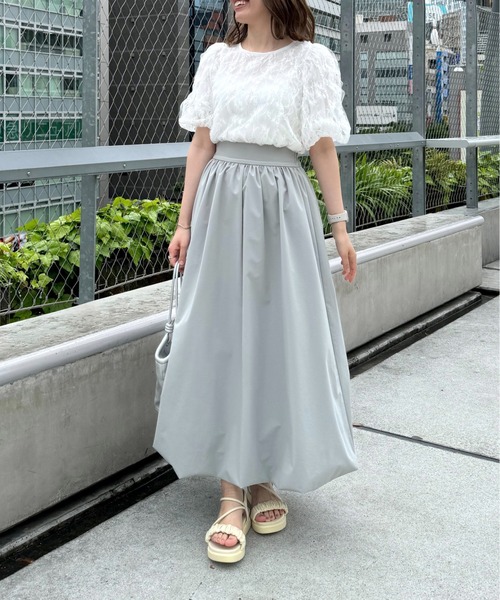 mysty woman(ミスティウーマン)の「チュールレーシークルーネックプルオーバー 128892(シャツ/ブラウス・レディース・オフホワイト/ブラック・FREE)」の19枚目の写真