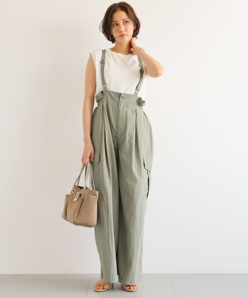 BARNYARDSTORM（バンヤードストーム）の「BARNYARDSTORM / ワイドサロペット（サロペット/オーバーオール・レディース・ブラック/カーキ・FREE）」の4枚目の写真