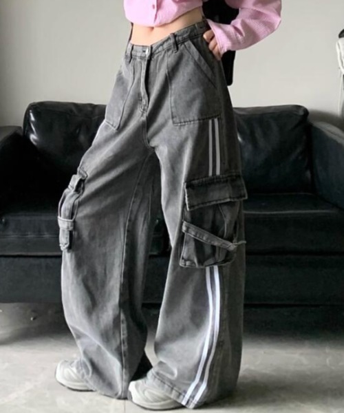 セール☆Valentino☆シャンブレーデニム カーゴパンツ Big Pocket 2WAY Buggy Denim Cargo Pants