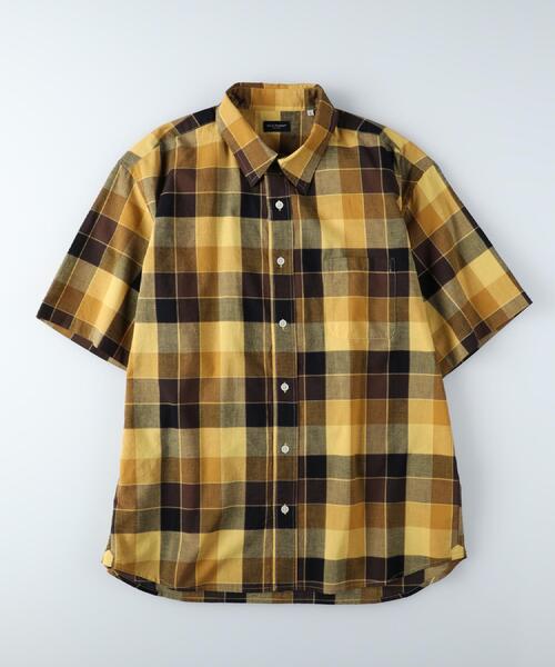 BACK NUMBER（バックナンバー）の「BACK NUMBER(バックナンバー)【メンズ】マドラスチェック半袖レギュラーシャツ（シャツ/ブラウス・メンズ・ホワイト×ブルー/ブラウン・S/M/L/XL）」の12枚目の写真