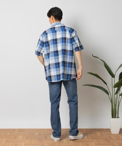 BACK NUMBER（バックナンバー）の「BACK NUMBER(バックナンバー)【メンズ】マドラスチェック半袖レギュラーシャツ（シャツ/ブラウス・メンズ・ホワイト×ブルー/ブラウン・S/M/L/XL）」の16枚目の写真