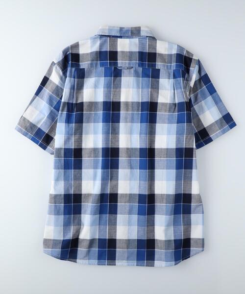 BACK NUMBER（バックナンバー）の「BACK NUMBER(バックナンバー)【メンズ】マドラスチェック半袖レギュラーシャツ（シャツ/ブラウス・メンズ・ホワイト×ブルー/ブラウン・S/M/L/XL）」の18枚目の写真