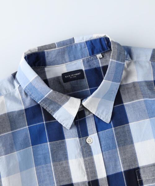 BACK NUMBER（バックナンバー）の「BACK NUMBER(バックナンバー)【メンズ】マドラスチェック半袖レギュラーシャツ（シャツ/ブラウス・メンズ・ホワイト×ブルー/ブラウン・S/M/L/XL）」の20枚目の写真