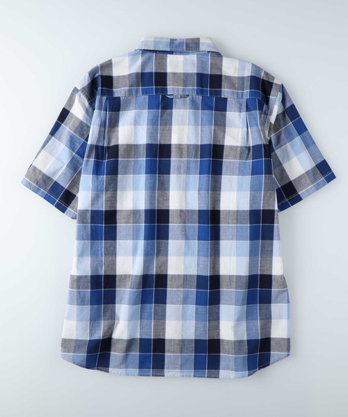 BACK NUMBER（バックナンバー）の「BACK NUMBER(バックナンバー)【メンズ】マドラスチェック半袖レギュラーシャツ（シャツ/ブラウス・メンズ・ホワイト×ブルー/ブラウン・S/M/L/XL）」の3枚目の写真