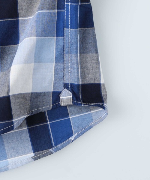 BACK NUMBER（バックナンバー）の「BACK NUMBER(バックナンバー)【メンズ】マドラスチェック半袖レギュラーシャツ（シャツ/ブラウス・メンズ・ホワイト×ブルー/ブラウン・S/M/L/XL）」の6枚目の写真