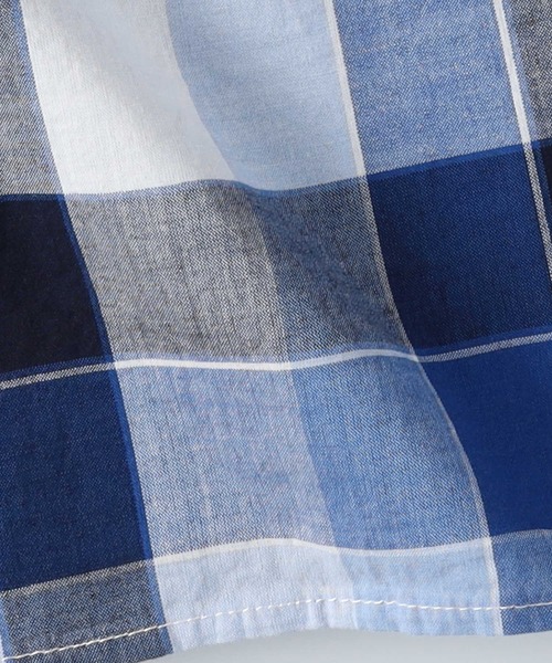 BACK NUMBER（バックナンバー）の「BACK NUMBER(バックナンバー)【メンズ】マドラスチェック半袖レギュラーシャツ（シャツ/ブラウス・メンズ・ホワイト×ブルー/ブラウン・S/M/L/XL）」の7枚目の写真