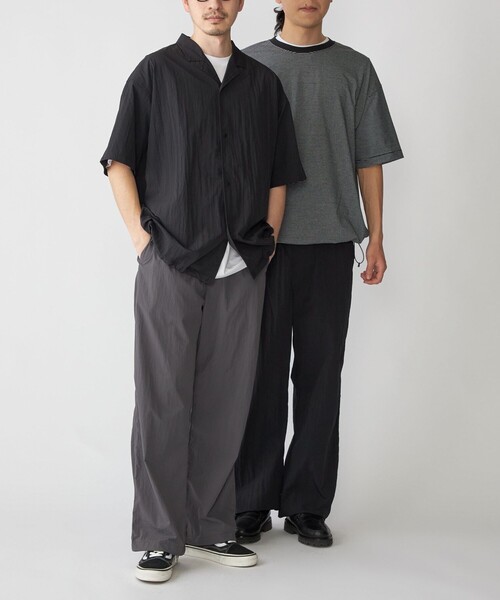 SHIPS（シップス）の「SHIPS:〈遮熱/UVカット/吸水速乾/接触冷感〉SHELTECH(R) ワイドストレート パンツ（その他パンツ・メンズ・ブラック/チャコールグレー・SMALL/LARGE/MEDIUM）」の4枚目の写真