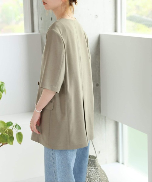 JOURNAL STANDARD（ジャーナルスタンダード）の「《追加2》アイアスストレッチハーフスリーブジャケット（ノーカラージャケット・レディース・ブラック/ベージュ・FREE）」の22枚目の写真