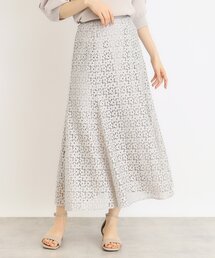 index | ミニフラワーレースフレアスカート【洗濯機洗い可】(スカート)