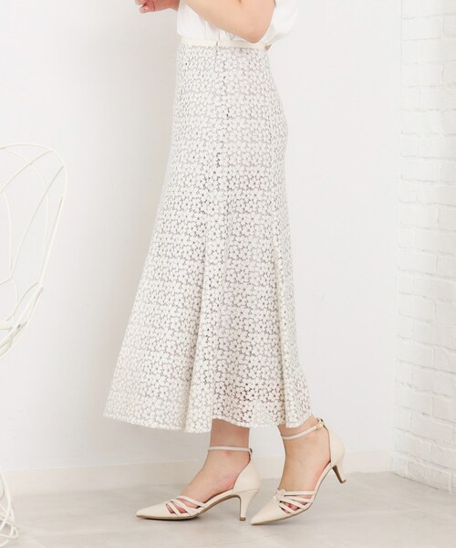 index(インデックス)の「◆ミニフラワーレースフレアスカート【洗濯機洗い可】(スカート・レディース・ブルー系9/アイボリー系7/チャコール/ベージュ系その他7・36/38/40/42)」の9枚目の写真