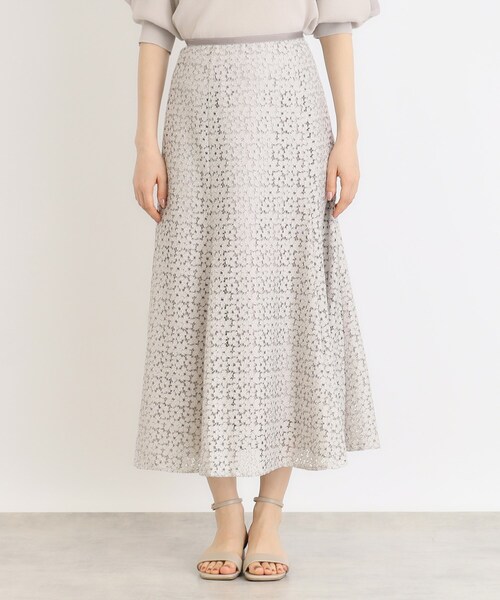 index(インデックス)の「◆ミニフラワーレースフレアスカート【洗濯機洗い可】(スカート・レディース・ブルー系9/アイボリー系7/チャコール/ベージュ系その他7・36/38/40/42)」の13枚目の写真