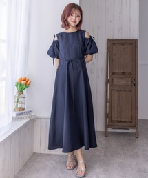 clear | 2way袖バルーン半袖ロングワンピース≪2024SS新作≫(ワンピース)