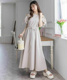 clear | 2way袖バルーン半袖ロングワンピース≪2024SS新作≫(ワンピース)