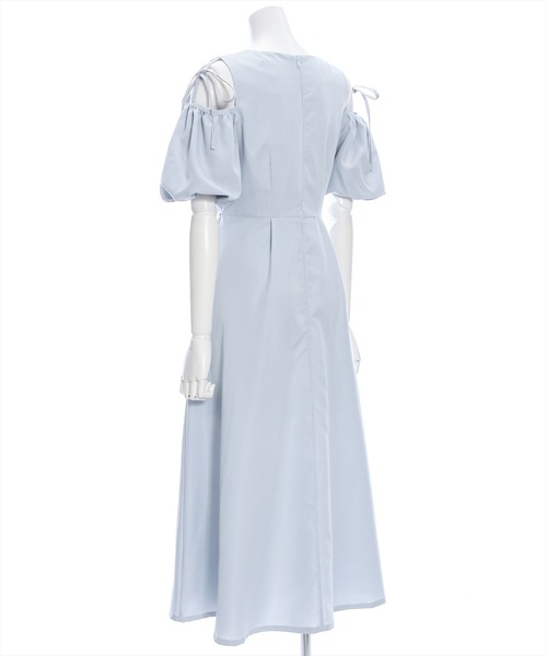 clear（クリア）の「2way袖バルーン半袖ロングワンピース≪2024SS≫（ワンピース・レディース・ネイビー/サックスブルー/ライトベージュ・F）」の7枚目の写真