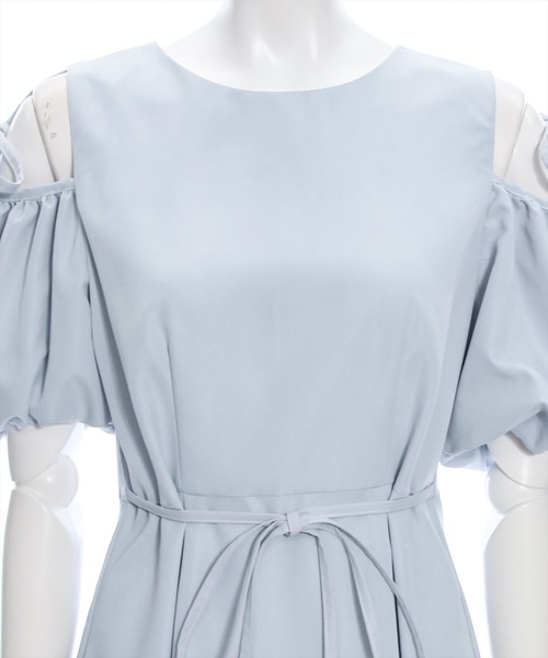 clear（クリア）の「2way袖バルーン半袖ロングワンピース≪2024SS≫（ワンピース・レディース・ネイビー/サックスブルー/ライトベージュ・F）」の4枚目の写真