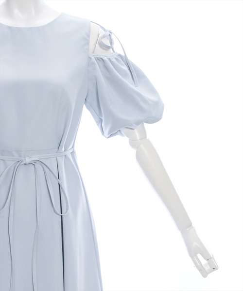 clear（クリア）の「2way袖バルーン半袖ロングワンピース≪2024SS≫（ワンピース・レディース・ネイビー/サックスブルー/ライトベージュ・F）」の5枚目の写真