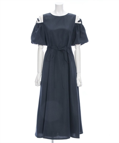 clear（クリア）の「2way袖バルーン半袖ロングワンピース≪2024SS≫（ワンピース・レディース・ネイビー/サックスブルー/ライトベージュ・F）」の20枚目の写真