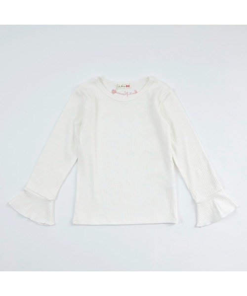 【セール】肩リボンビスチェ&長袖Tシャツセット(110～150)（Tシャツ/カットソー）｜KP（ケーピー）