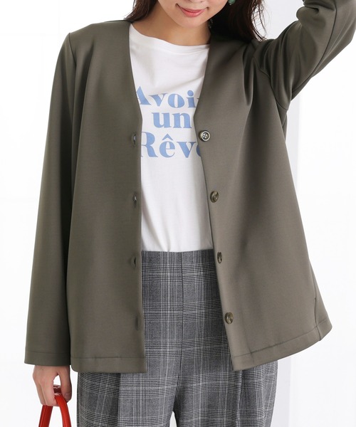 BELLUNA PLUS(ベルーナ)の「ロングベスト付ジャケットアンサンブル(テーラードジャケット・レディース・ベージュ/モカ・X-LARGE/LARGE/MEDIUM)」の10枚目の写真