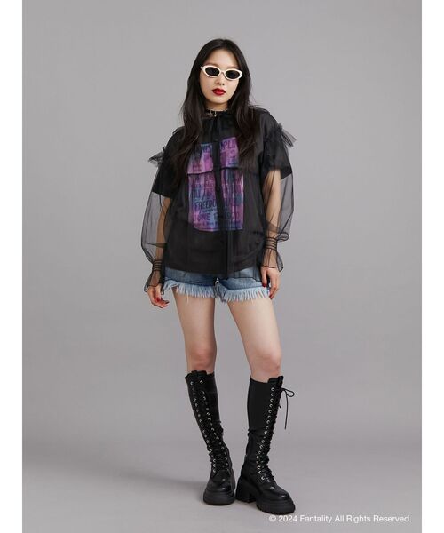 jouetie（ジュエティ）の「【JANIS】Tie-dye overlay print t