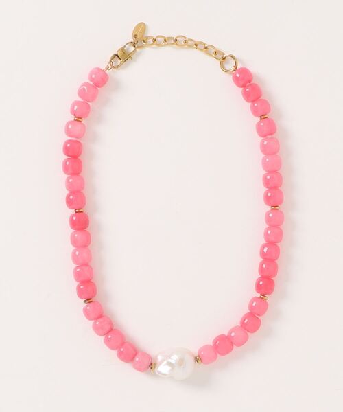 TUWAKRIM（トゥワクリム）の「【TUWAKRIM】ピンクジェイド×バロックパールネックレスs（ネックレス・レディース・ピンク・MEDIUM）」の3枚目の写真