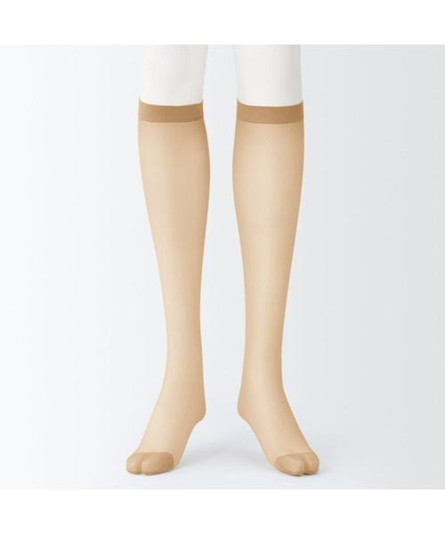 無印良品（ムジルシリョウヒン）の「婦人　サポートタイプ・２０デニール　ひざ下丈ストッキング（３足組）（タイツ/ストッキング・レディース・ベージュ系1/ベージュ系・23-25cm）」の11枚目の写真
