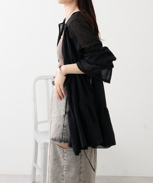 mystic（ミスティック）の「【4色展開】ティアードニットカーディガン（カーディガン/ボレロ・レディース・オフホワイト/ブラウン/ベージュ/ブラック・FREE）」の11枚目の写真