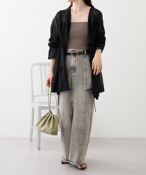 mystic（ミスティック）の「【4色展開】ティアードニットカーディガン（カーディガン/ボレロ・レディース・オフホワイト/ブラウン/ベージュ/ブラック・FREE）」の12枚目の写真