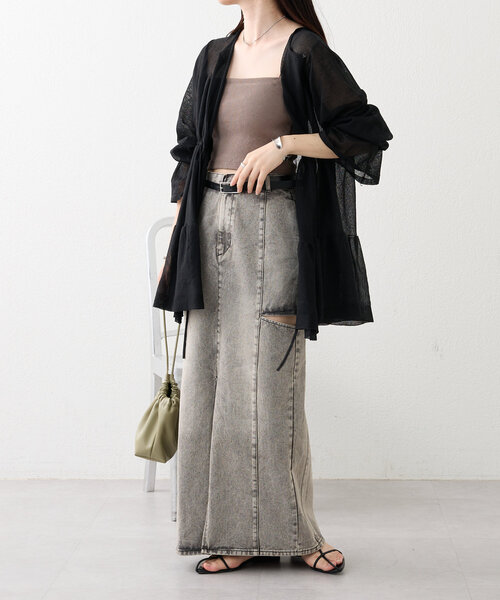 mystic（ミスティック）の「【4色展開】ティアードニットカーディガン（カーディガン/ボレロ・レディース・オフホワイト/ブラウン/ベージュ/ブラック・FREE）」の14枚目の写真