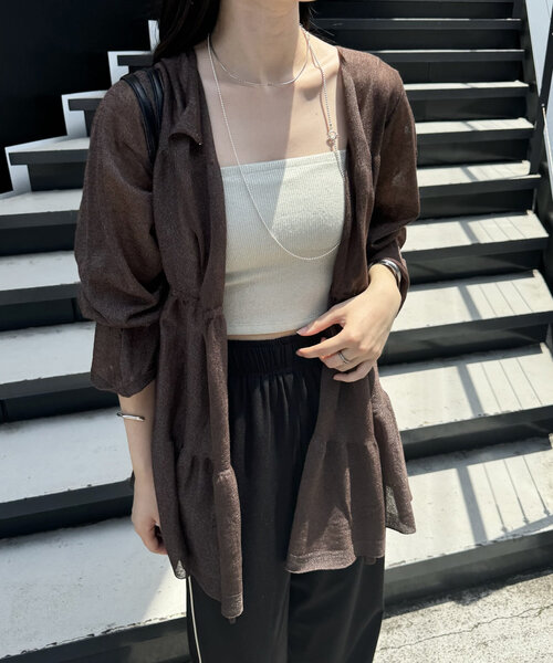 mystic（ミスティック）の「【4色展開】ティアードニットカーディガン（カーディガン/ボレロ・レディース・オフホワイト/ブラウン/ベージュ/ブラック・FREE）」の17枚目の写真