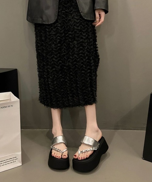 Sibra（シブラ）の「厚底サンダル（サンダル・レディース・シルバー/ブラック・M/L/S）」の7枚目の写真