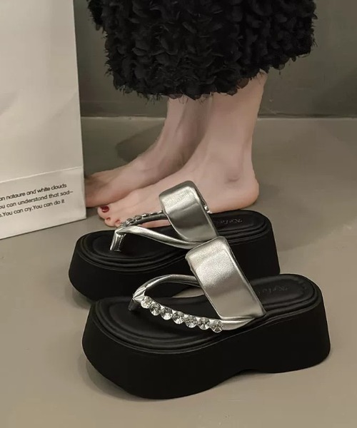 Sibra（シブラ）の「厚底サンダル（サンダル・レディース・シルバー/ブラック・M/L/S）」の6枚目の写真