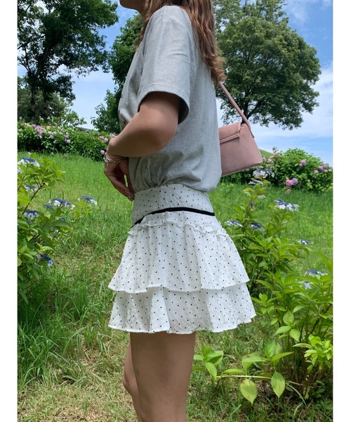 suzie angel(スージー エンジェル)の「ドット フリル ミニスカート(スカート・レディース・ホワイト・M)」の18枚目の写真
