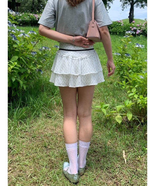suzie angel(スージー エンジェル)の「ドット フリル ミニスカート(スカート・レディース・ホワイト・M)」の13枚目の写真