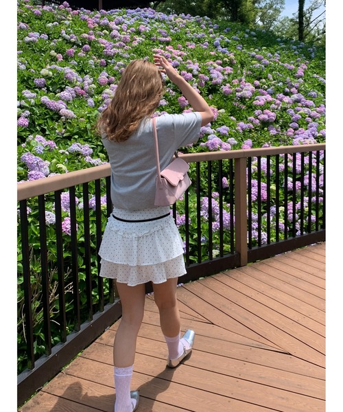 suzie angel(スージー エンジェル)の「ドット フリル ミニスカート(スカート・レディース・ホワイト・M)」の7枚目の写真