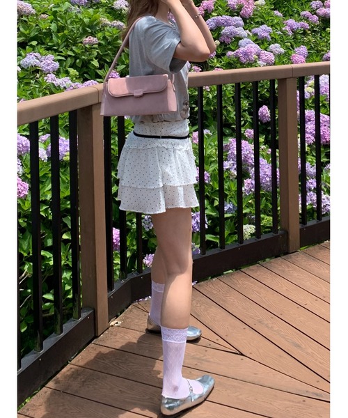 suzie angel(スージー エンジェル)の「ドット フリル ミニスカート(スカート・レディース・ホワイト・M)」の8枚目の写真