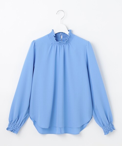 Feroux(フェルゥ)の「【洗える】スタンドネックブラウス(シャツ/ブラウス・レディース・ホワイト系/ブラック系/ブルー系・F)」の3枚目の写真