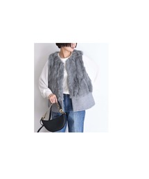 Eimee Law | ファー&メルトンミドル丈ベストジレ(ベスト)