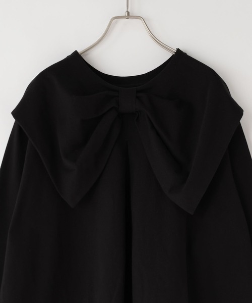 LOWRYS FARM（ローリーズファーム）の「リボン２ＷＡＹプルオーバーＬＳ　 145385（Tシャツ/カットソー・キッズ・ブラック/グレー・FREE）」の4枚目の写真