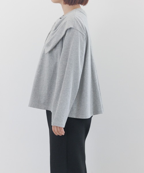 LOWRYS FARM（ローリーズファーム）の「リボン２ＷＡＹプルオーバーＬＳ　 145385（Tシャツ/カットソー・キッズ・ブラック/グレー・FREE）」の12枚目の写真