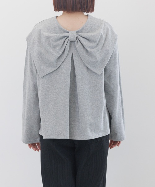 LOWRYS FARM（ローリーズファーム）の「リボン２ＷＡＹプルオーバーＬＳ　 145385（Tシャツ/カットソー・キッズ・ブラック/グレー・FREE）」の11枚目の写真