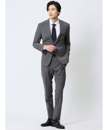 TAKA-Q（タカキュー）の「【ストレッチ ウォッシャブル】タカキュー  2ボタン2ピース ビジネスセットアップスーツ 無地グレー（スーツセット）」