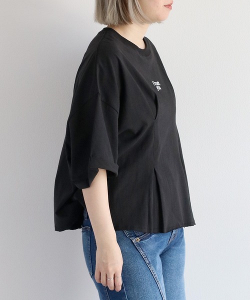 cepo(セポ)の「フロントタックショートスリーブTee(Tシャツ/カットソー・レディース・ベージュ/オフホワイト/ブラック・M)」の10枚目の写真