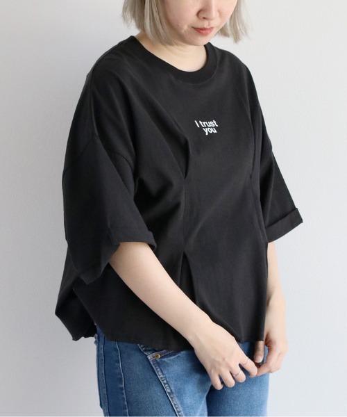 cepo(セポ)の「フロントタックショートスリーブTee(Tシャツ/カットソー・レディース・ベージュ/オフホワイト/ブラック・M)」の9枚目の写真