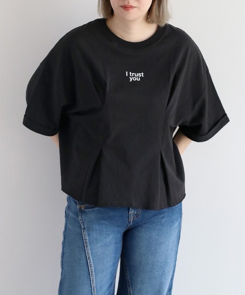 cepo(セポ)の「フロントタックショートスリーブTee(Tシャツ/カットソー・レディース・ベージュ/オフホワイト/ブラック・M)」の13枚目の写真