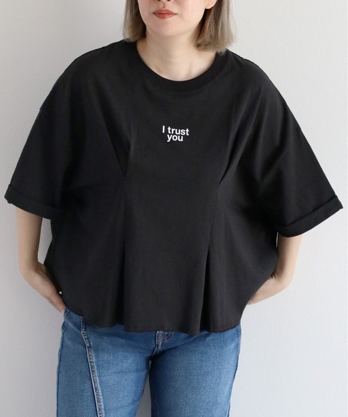 cepo(セポ)の「フロントタックショートスリーブTee(Tシャツ/カットソー・レディース・ベージュ/オフホワイト/ブラック・M)」の8枚目の写真