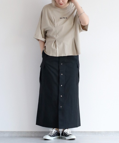 cepo(セポ)の「フロントタックショートスリーブTee(Tシャツ/カットソー・レディース・ベージュ/オフホワイト/ブラック・M)」の19枚目の写真