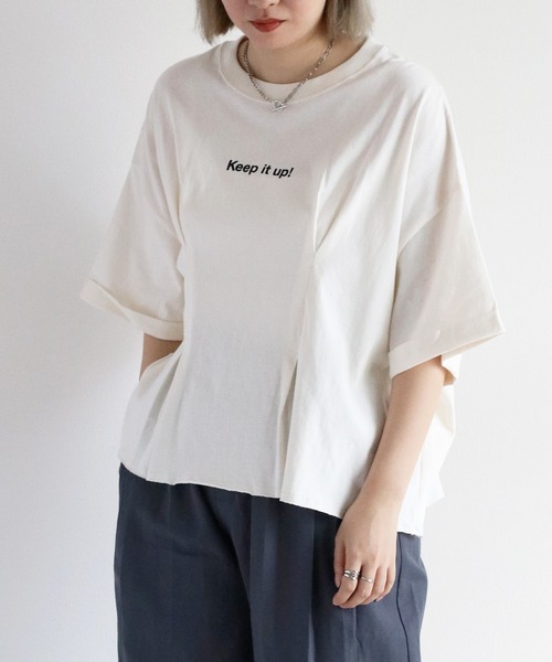 cepo(セポ)の「フロントタックショートスリーブTee(Tシャツ/カットソー・レディース・ベージュ/オフホワイト/ブラック・M)」の18枚目の写真