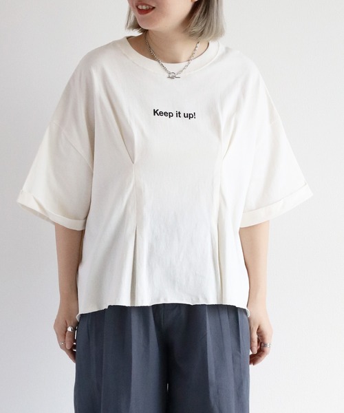 cepo(セポ)の「フロントタックショートスリーブTee(Tシャツ/カットソー・レディース・ベージュ/オフホワイト/ブラック・M)」の17枚目の写真
