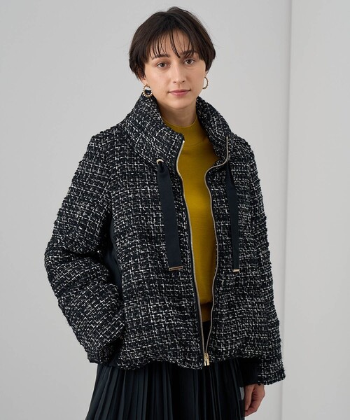 ANAYI（アナイ）の「リングツイードスタンドダウンコート（ダウンジャケット/コート・レディース・ブラック/レッド/ホワイト・36/38/34）」の19枚目の写真